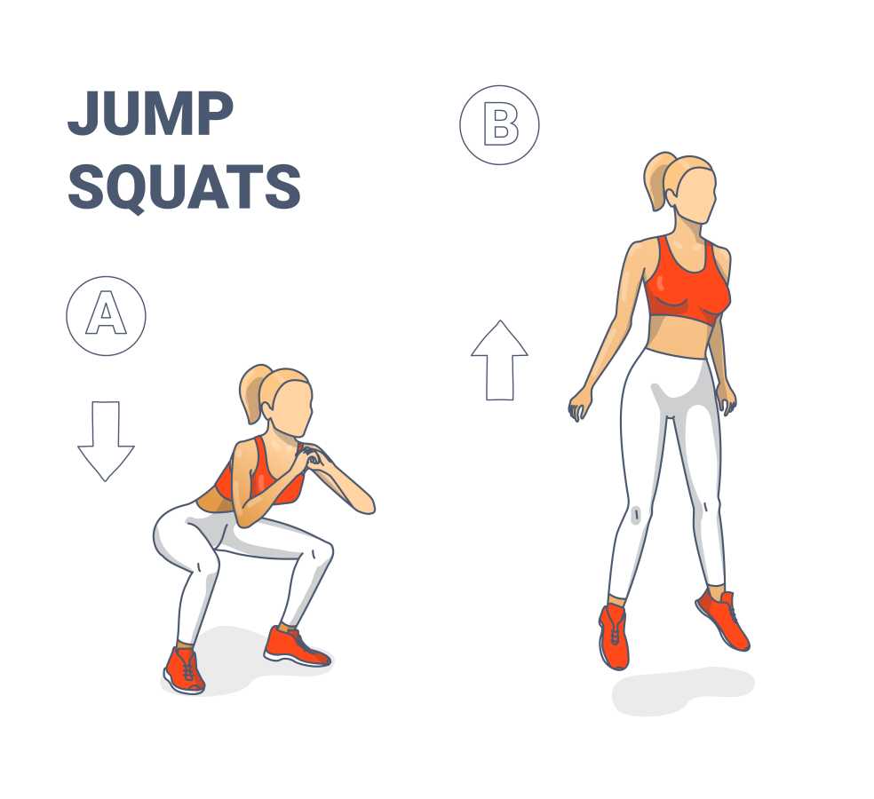 Frau trainiert Jump Squats